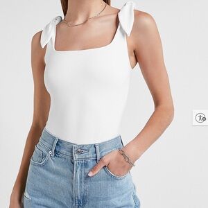 Express White Sleeveless Bodysuit